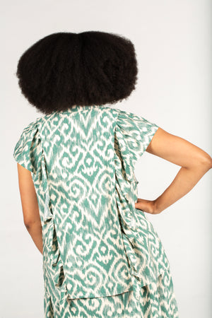 Colleen Eitzen Green Amalfi Print Rayon Luna Top