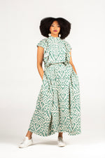 Colleen Eitzen Green Amalfi Print Rayon Luna Top