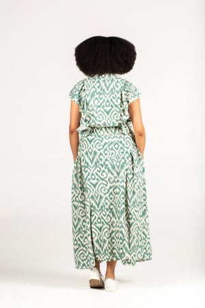 Colleen Eitzen Green Amalfi Print Rayon Luna Skirt