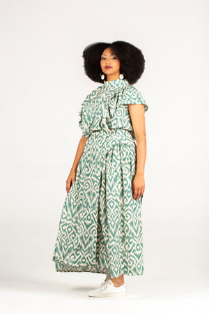 Colleen Eitzen Green Amalfi Print Rayon Luna Skirt