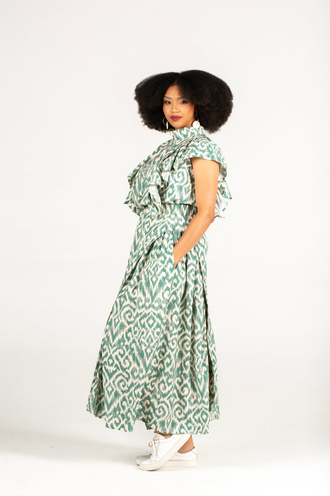 Colleen Eitzen Green Amalfi Print Rayon Luna Top