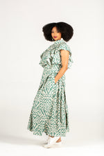 Colleen Eitzen Green Amalfi Print Rayon Luna Top