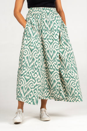 Colleen Eitzen Green Amalfi Print Rayon Luna Skirt