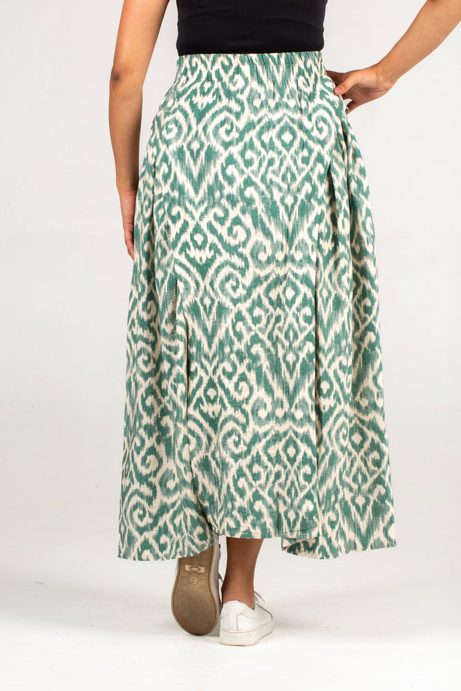 Colleen Eitzen Green Amalfi Print Rayon Luna Skirt