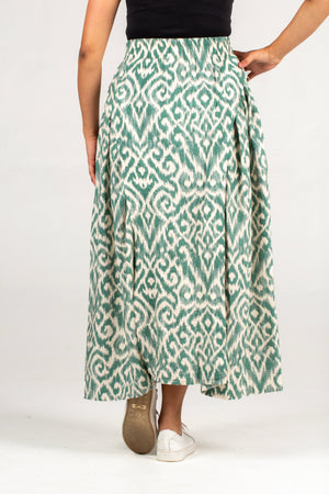 Colleen Eitzen Green Amalfi Print Rayon Luna Skirt
