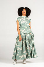 Colleen Eitzen Sage Cloud Print Rayon  Cat Top