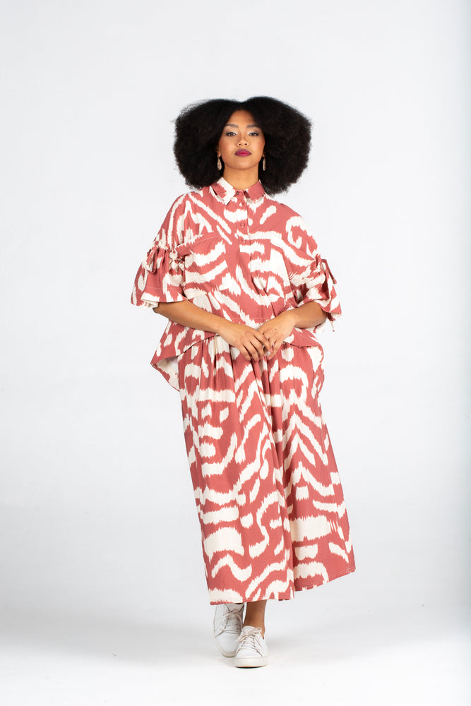 Colleen Eitzen Rust Amalfi Print Rayon Franca Top