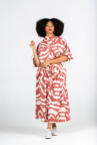 Colleen Eitzen Rust Amalfi Print Rayon Milli Skirt