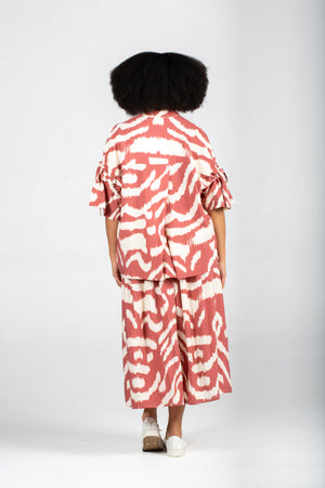Colleen Eitzen Rust Amalfi Print Rayon Milli Skirt