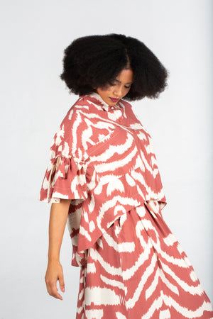 Colleen Eitzen Rust Amalfi Print Rayon Franca Top