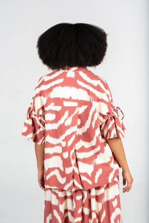 Colleen Eitzen Rust Amalfi Print Rayon Franca Top
