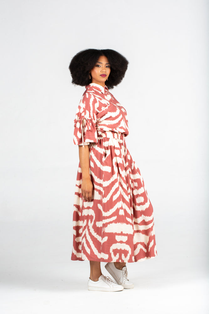 Colleen Eitzen Rust Amalfi Print Rayon Franca Top