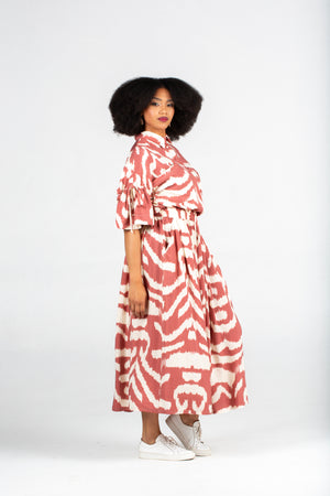 Colleen Eitzen Rust Amalfi Print Rayon Franca Top