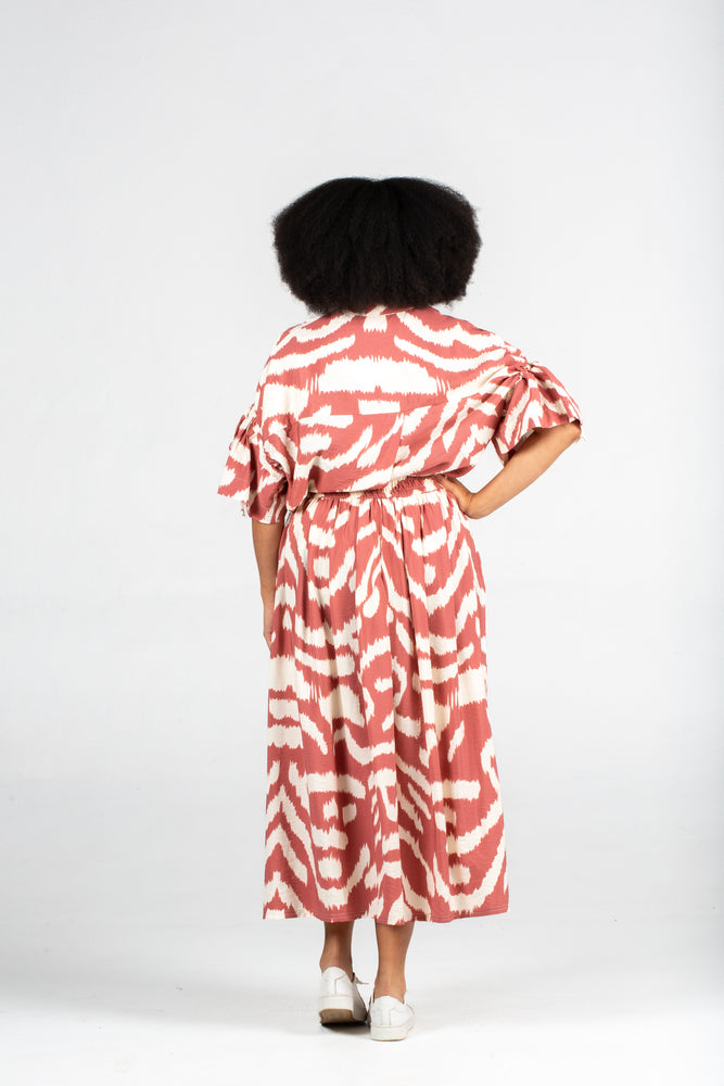 Colleen Eitzen Rust Amalfi Print Rayon Franca Top