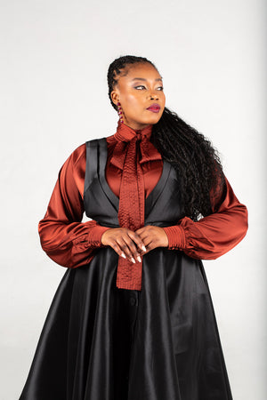 Frida  Black Dungaree Skirt