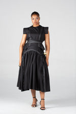 Angaila Mwezi Midi Skirt With  A Yoke And Ribbon Detail