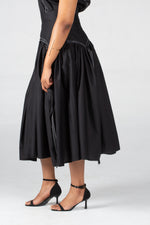 Angaila Mwezi Midi Skirt With  A Yoke And Ribbon Detail
