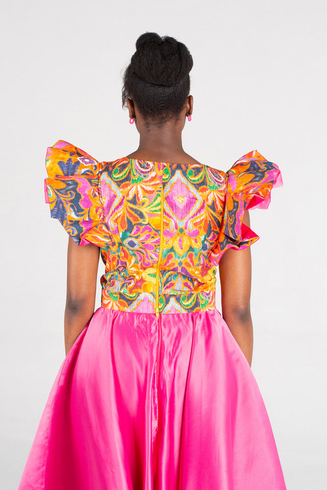 Du Confidence Butterfly Sleeves Crop Top