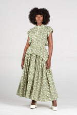 Colleen Eitzen Olive Optical Print Cat Skirt