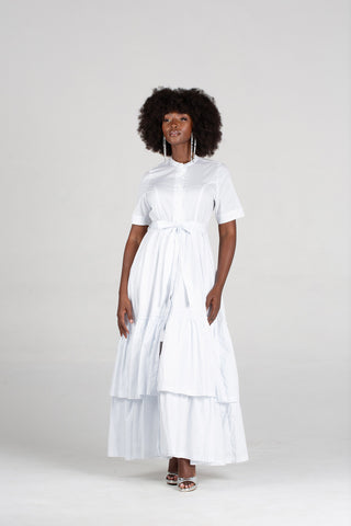 Frida White Momo Dress