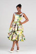 Du Confidence Slanted Frill Midi Dress