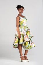 Du Confidence Slanted Frill Midi Dress