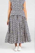 Colleen Eitzen Navy Optical Print Cat Skirt