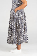 Colleen Eitzen Navy Optical Print Cat Skirt