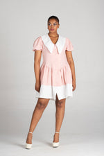 Frida Pink/White Babydoll Dress