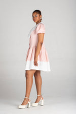 Frida Pink/White Babydoll Dress