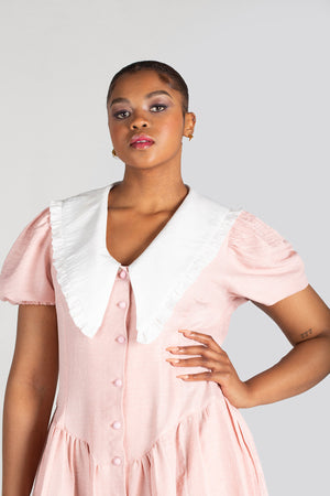 Frida Pink/White Babydoll Dress