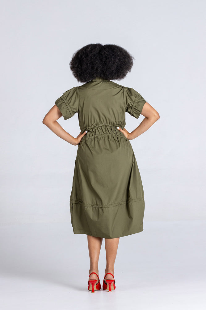 Colleen Eitzen Olive Poly Cotton New Tori Dress