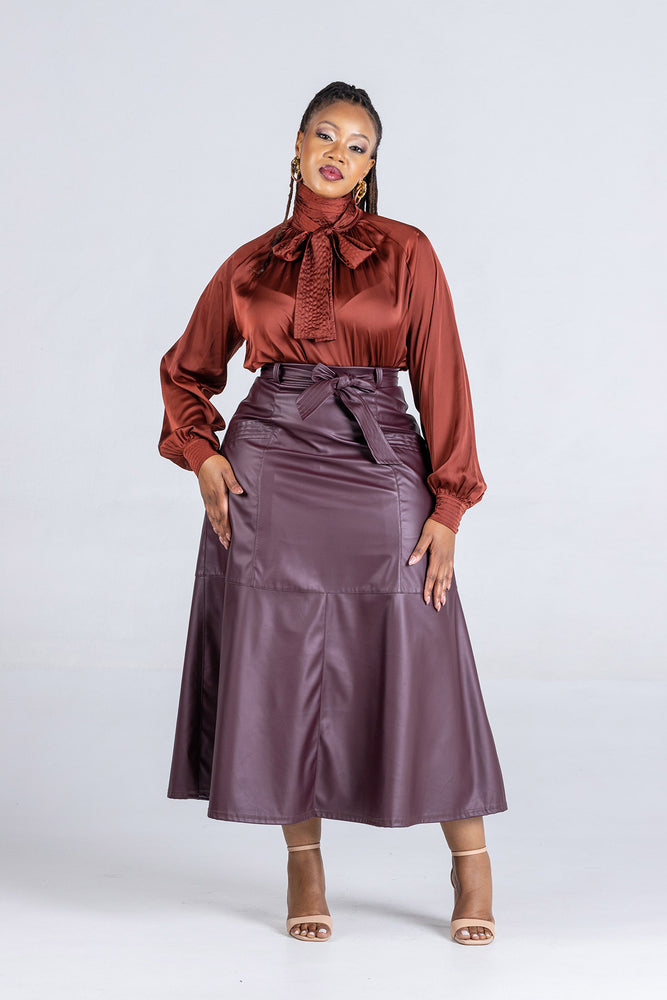 Fluidity Satin Bow Blouse