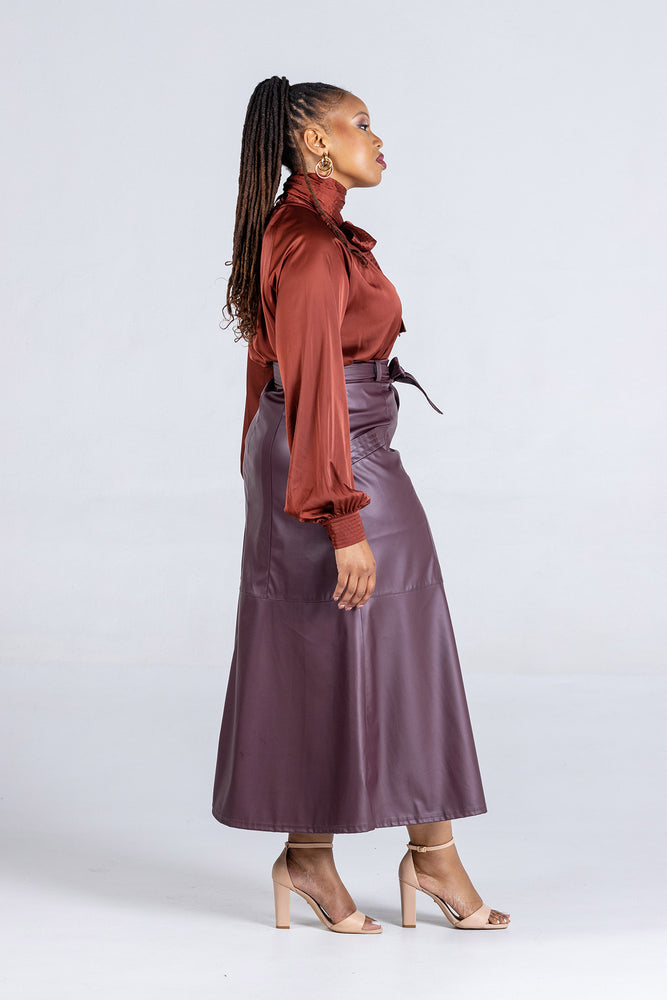 Fluidity Satin Bow Blouse