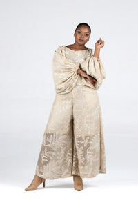 Frida Set Of Cream Embroidered Pants And Tops
