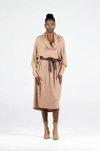 Fluidity Maxi Cowl Neck Trapeze & Pu Tie