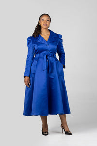 Frida Blue Princess Coat Dress