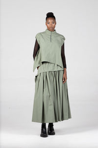 Colleen Eitzen Avo Green Swiggy Poplin Cat Skirt