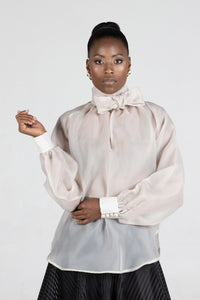 Fluidity Clothing Organza Bow Blouse