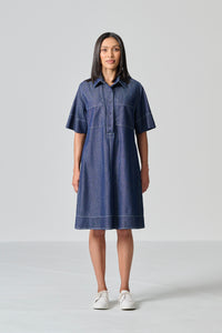 Amanda Laird Cherry Bella Indigo Denim Dress