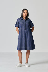 Amanda Laird Cherry Bella Indigo Denim Dress