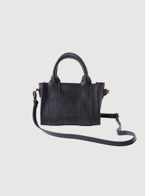 Antelo Berkley Leather Mini Crossbody Shopper - Black