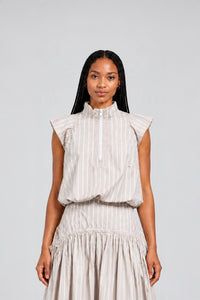 Colleen Eitzen Stone Striped Saskia Top/Sleeves