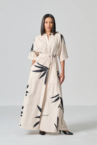 Amanda Laird Cherry Pilansberg Stone And Black Cotton Dress