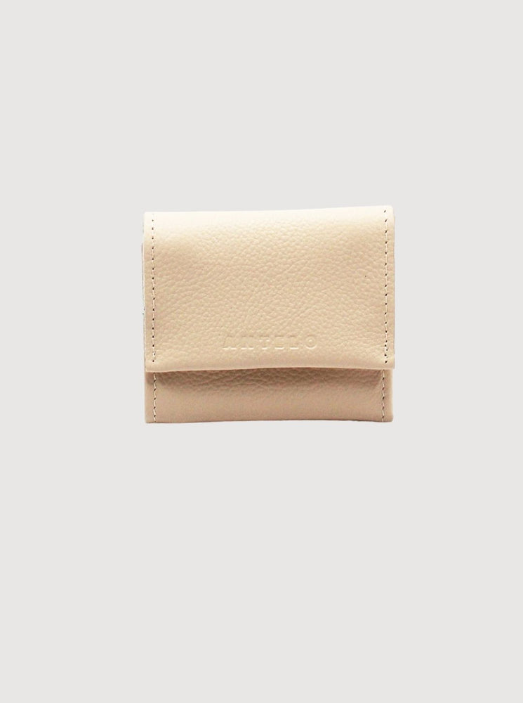 Antelo Billie Pebble Leather Small Trifold Wallet - Vanilla Frappe