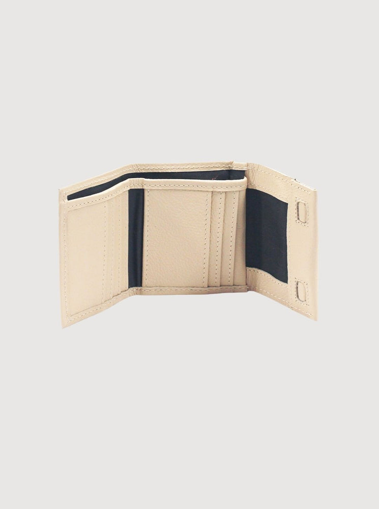 Antelo Billie Pebble Leather Small Trifold Wallet - Vanilla Frappe