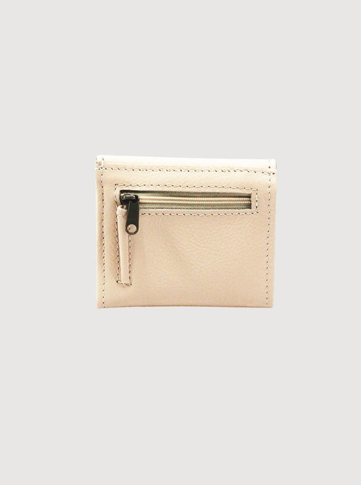Antelo Billie Pebble Leather Small Trifold Wallet - Vanilla Frappe