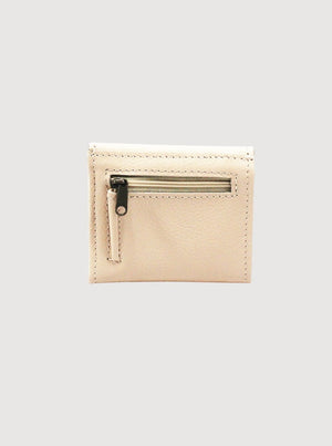 Antelo Billie Pebble Leather Small Trifold Wallet - Vanilla Frappe