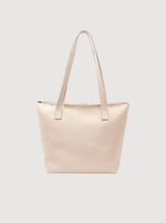 Antelo Emmy Unlined Pebble Leather Tote With Zip - Vanilla Frappe