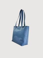 Antelo Emmy Unlined Pebble Leather Tote With Zip - Orion Blue